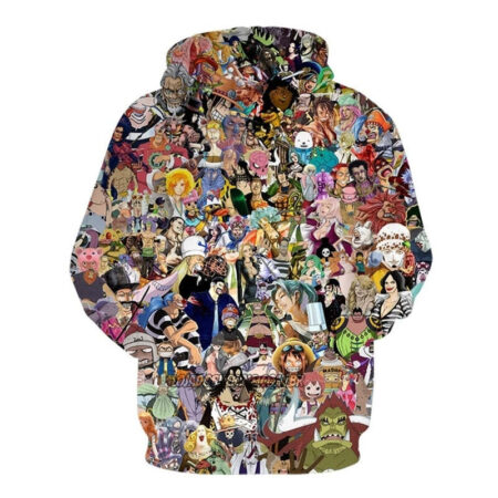 Blusa Jaqueta 3D Vários Personagens One Piece Anime Touca Canguru - Imagem 2