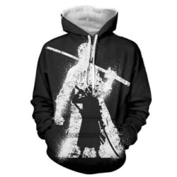 Blusa Jaqueta 3D Roronoa Zora Batalha One Piece Anime Touca Canguru