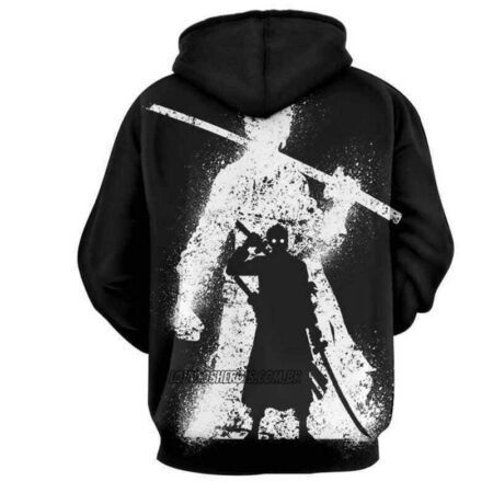 Blusa Jaqueta 3D Roronoa Zora Batalha One Piece Anime Touca Canguru - Imagem 2