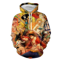Blusa Jaqueta 3D Piratas Chapéu De Palha One Piece Anime Touca Canguru