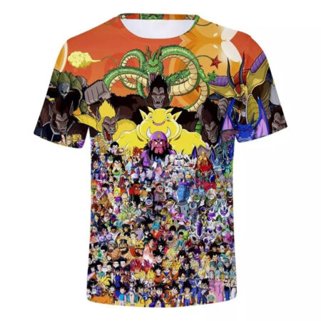 Camisa Camiseta Impressão 3D Personagens Dragon Ball Z Estilo Clássico