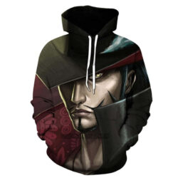 Blusa Jaqueta 3D Dracule Mihawk Batalha One Piece Anime Touca Canguru