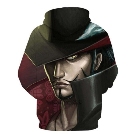 Blusa Jaqueta 3D Dracule Mihawk Batalha One Piece Anime Touca Canguru - Imagem 2