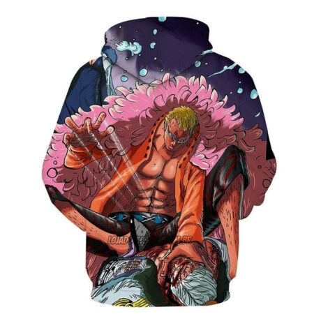 Blusa Jaqueta 3D Donquixote Doflamingo One Piece Anime Touca Canguru - Imagem 2