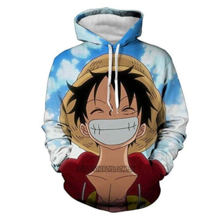 Blusa Jaqueta 3D Luffy Sorrindo One Piece Anime Touca Canguru - Imagem 5