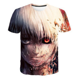 Camisa Camiseta Impressão 3D Tokyo Ghoul Re - Kaneki Ken Olhos Anime