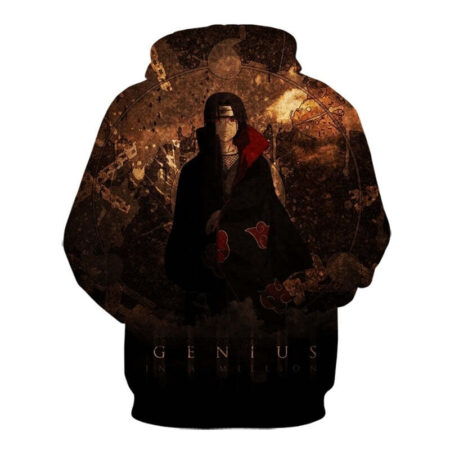 Blusa Jaqueta 3D Itachi Uchiha Naruto Shippuden Anime Touca Canguru - Imagem 2