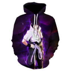 Blusa Jaqueta 3D Sasuke Rinnegan Naruto Shippuden Anime Touca Canguru