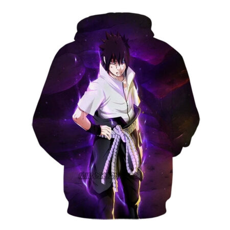 Blusa Jaqueta 3D Sasuke Rinnegan Naruto Shippuden Anime Touca Canguru - Imagem 2