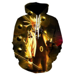 Blusa Jaqueta 3D Naruto Modo Rikudou Sennin Anime Touca Canguru