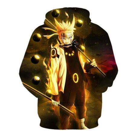 Blusa Jaqueta 3D Naruto Modo Rikudou Sennin Anime Touca Canguru - Imagem 2