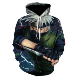 Blusa Jaqueta 3D Kakashi Hatake Batalha Naruto Anime Touca Canguru