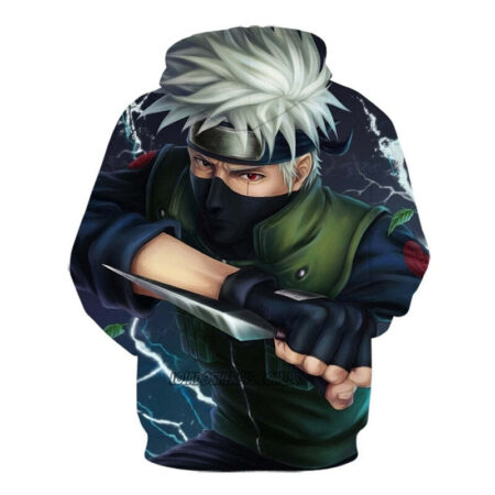 Blusa Jaqueta 3D Kakashi Hatake Batalha Naruto Anime Touca Canguru - Imagem 2
