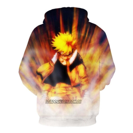 Blusa Jaqueta 3D Naruto Uzumaki Chakra Kyuubi Anime Touca Canguru - Imagem 2