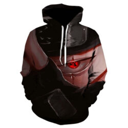 Blusa Jaqueta 3D Sharingan Kakashi Naruto Anime Touca Canguru