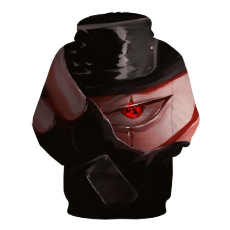 Blusa Jaqueta 3D Sharingan Kakashi Naruto Anime Touca Canguru - Imagem 2