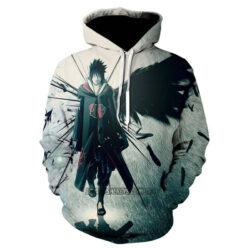Blusa Jaqueta 3D Sasuke Akatsuki Naruto Shippuden Anime Touca Canguru
