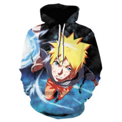 Blusa Jaqueta 3D Naruto Rasengan Batalha Final Anime Touca Canguru