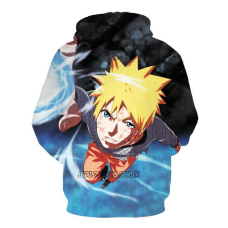Blusa Jaqueta 3D Naruto Rasengan Batalha Final Anime Touca Canguru - Imagem 2