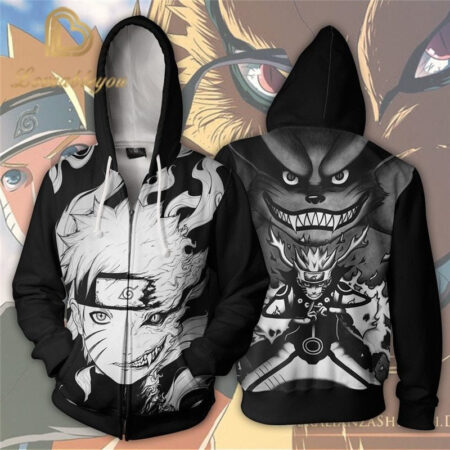 Jaqueta Blusa Moletom Kyuubi vs Naruto Clássico Anime Shippuden