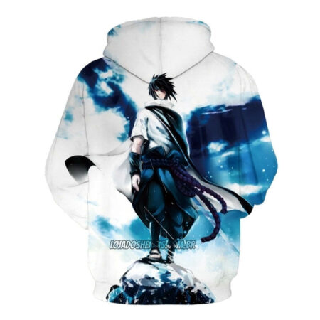Blusa Jaqueta 3D Sasuke Amaterasu Naruto Shippuden Anime Touca Canguru - Imagem 2