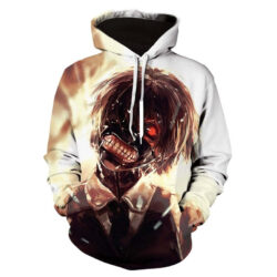 Blusa Jaqueta 3D Kaneki Tokyo Ghoul Anime Touca Canguru