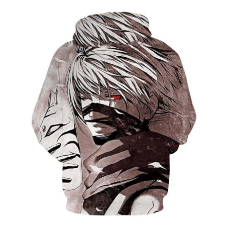 Blusa Jaqueta 3D Kaneki Clássico Tokyo Ghoul Anime Touca Canguru - Imagem 2