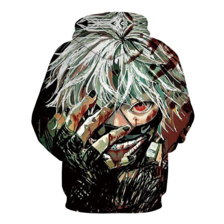 Blusa Jaqueta 3D Kaneki Ken Tokyo Ghoul Anime Touca Canguru - Imagem 2