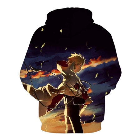 Blusa Jaqueta 3D Naruto Uzumaki Manto Hokage Anime Touca Canguru - Imagem 2