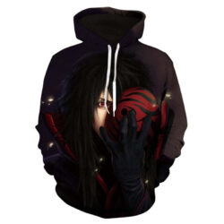 Blusa Jaqueta 3D Madara Uchiha Naruto Shippuden Anime Touca Canguru