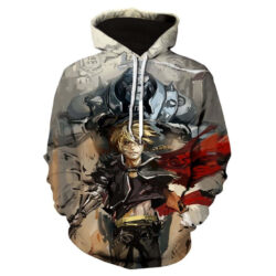 Blusa Jaqueta 3D Edward e Alphonse Fullmetal Alchemist Anime Touca Canguru