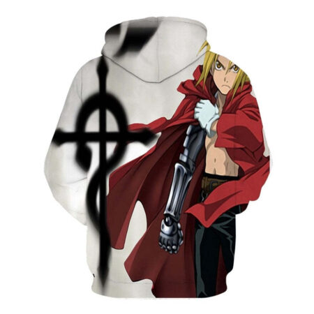 Blusa Jaqueta 3D Edward Elric Fullmetal Alchemist Anime Touca Canguru - Imagem 2
