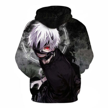 Blusa Jaqueta 3D Kaneki Modo Batalha Tokyo Ghoul Anime Touca Canguru - Imagem 2