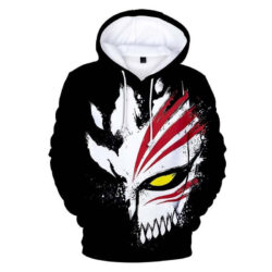 Blusa Jaqueta 3D Full Ichigo Kurosaki Máscara Anime Bleach Top