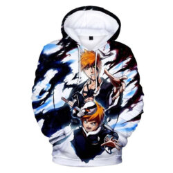 Blusa Jaqueta 3D Full Ichigo Kurosaki Shinigami Anime Bleach Top