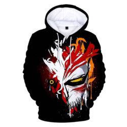 Blusa Jaqueta 3D Full Ichigo Shinigami Máscara Anime Bleach Top