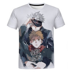 Camisa Camiseta Gojo e Itadori Jujutsu Kaisen Anime Impressão 3D Full