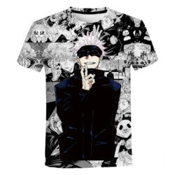 Camisa Camiseta Gojo Mangá Jujutsu Kaisen Anime Impressão 3D Full