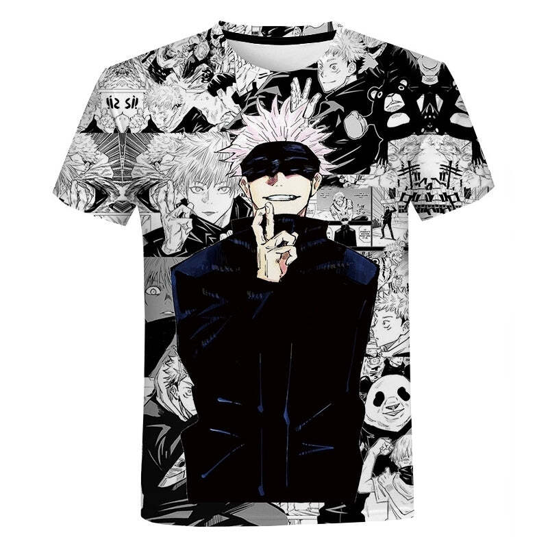 Camisa Camiseta Gojo Mangá Jujutsu Kaisen Anime Impressão 3D Full