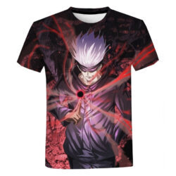 Camisa Camiseta Gojo Poderes Jujutsu Kaisen Anime Impressão 3D Full