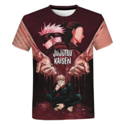 Camisa Camiseta Itadori e Mestres Jujutsu Kaisen Anime Impressão 3D Full