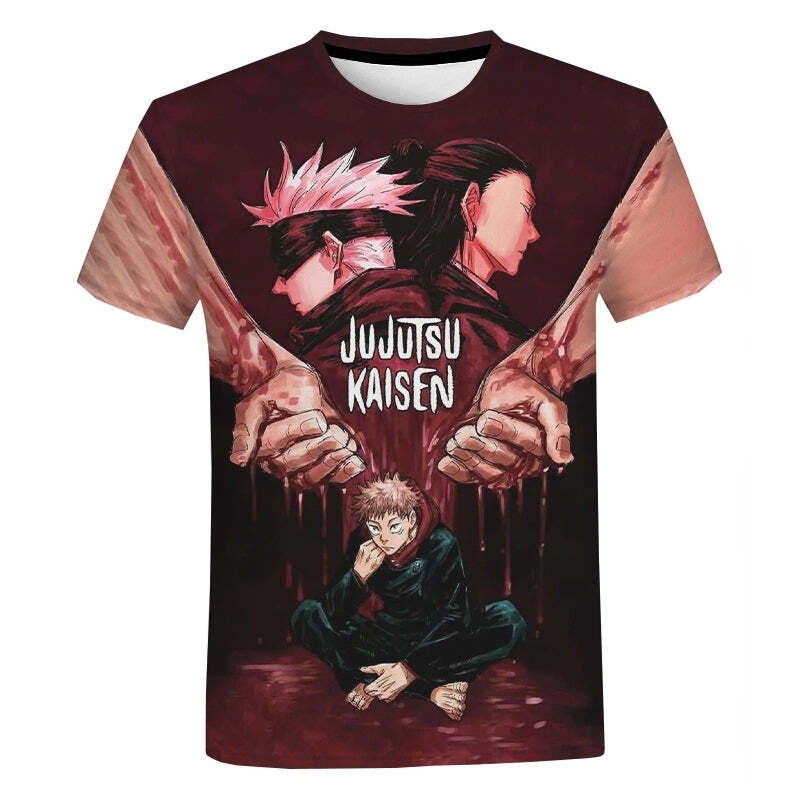 Camisa Camiseta Itadori e Mestres Jujutsu Kaisen Anime Impressão 3D Full