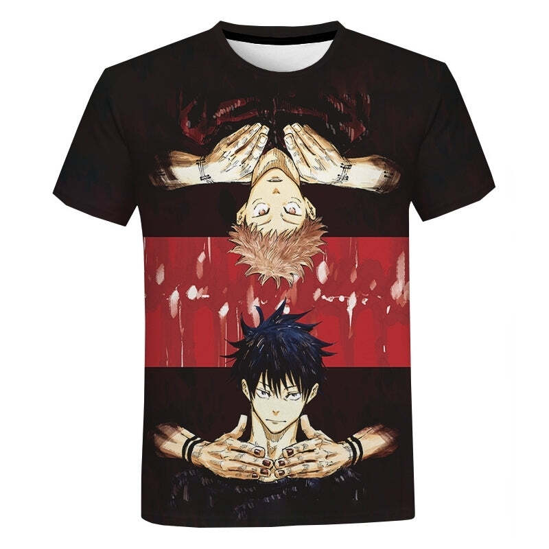 Camisa Camiseta Fushiguro e Itadori Jujutsu Kaisen Anime Impressão 3D Full
