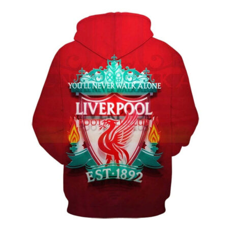 Blusa Jaqueta 3D Full Clube De Futebol Liverpool Top - Imagem 2