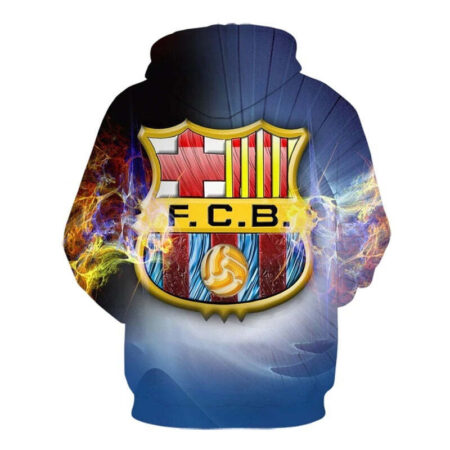 Blusa Jaqueta 3D Full Clube De Futebol Barcelona Clássico Top - Imagem 2