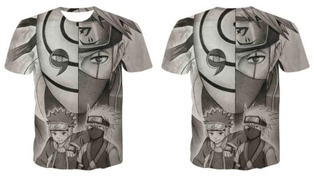 Camisa Camiseta Obito e Kakashi Impressão 3D Anime Naruto Shippuden - Image 2