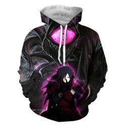 Blusa Jaqueta 3D Madara Uchiha e Juubi Naruto Anime Touca Canguru