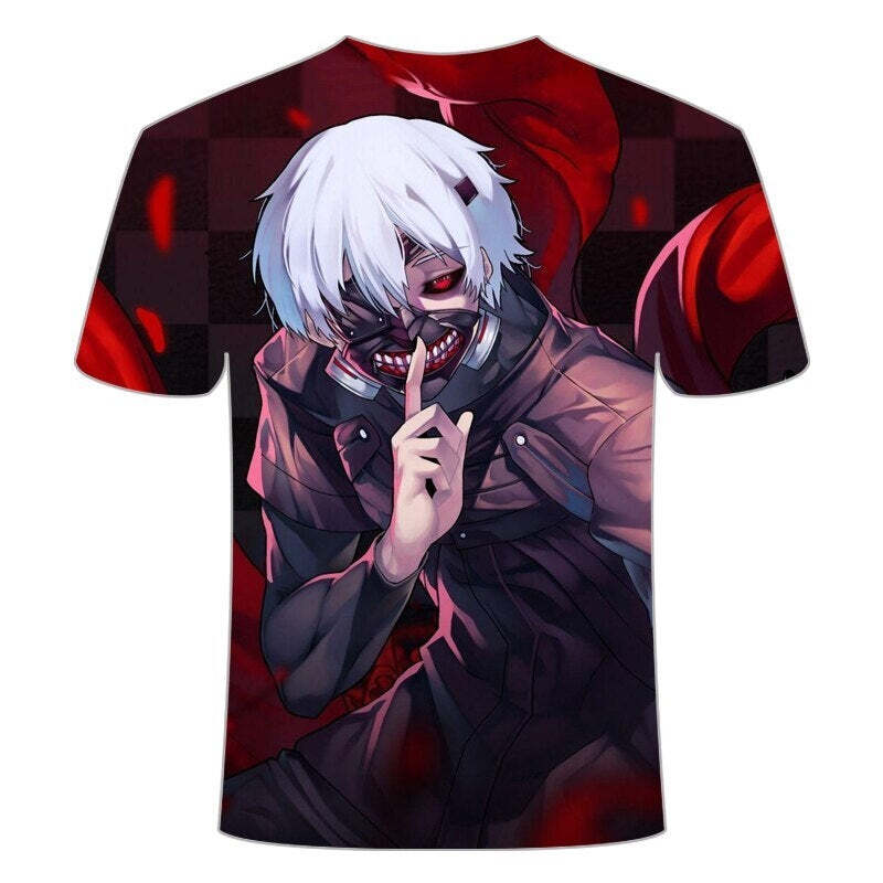 Camisa Camiseta Impressão 3D Tokyo Ghoul Re - Kaneki Ken Kagune Anime - Imagem 2