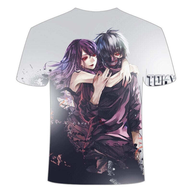 Camisa Camiseta Impressão 3D Tokyo Ghoul - Kaneki e Rize Traição Anime - Imagem 2