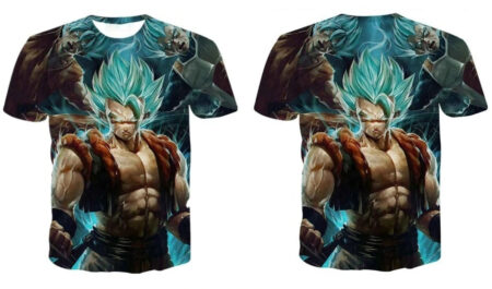 Camisa Camiseta Impressão 3D Gogeta Blue Dragon Ball Super Estilo Clássico - Image 2